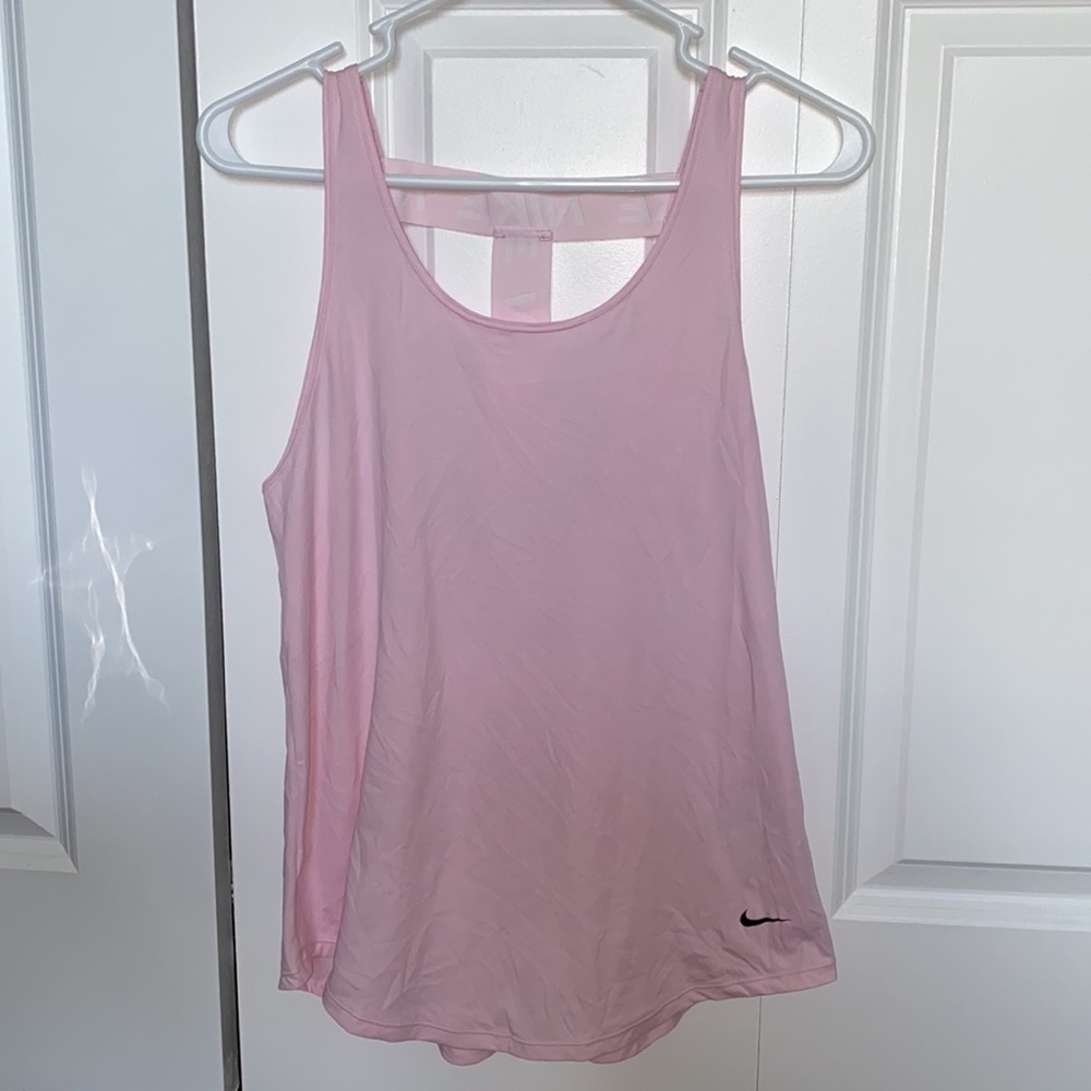 Nike Dri Fit Elastika Band Logo Training Tank Top, Pink
